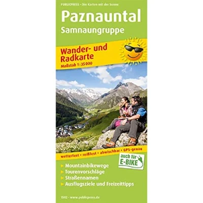 Abbildung von Paznauntal, Samnaungruppe: Wander und Radkarte mit Ausflugszielen &amp; Freizeittipps, wetterfest, reißfest, abwischbar, GPS genau. 1:35000 (Wander Radkarte: WuRK)