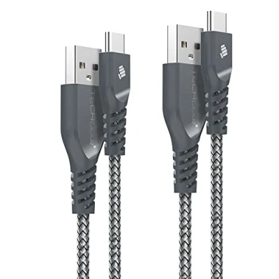 Abbildung von TECHGEAR USB C Kabel [1 Meter 2 Stück] Typ Ladekabel und Synchronisation für Samsung Tab A8 10,5 S7 S8 /Plus/Ultra, Active Pro, S6 Lite/S7 FE, Lenovo M10 HD, TECLAST M40 MatePad T10