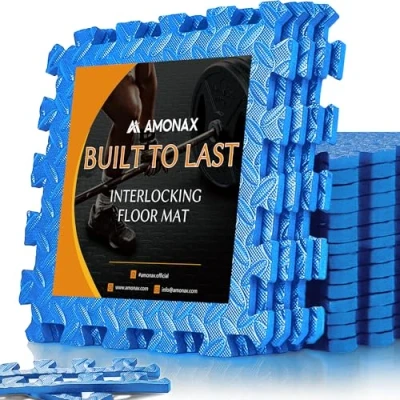 Abbildung von Amonax Bodenschutzmatte Fitness Puzzlematte, Schaumstoff Gym Matte Puzzlematte Kinder, Pool Garagenboden Matten, Zuhause Sportgeräte Home Equipment