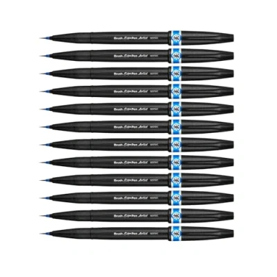Abbildung von Pentel SESF30C SX Extra feine Pinsel Spitze, 12 Stück hellblau