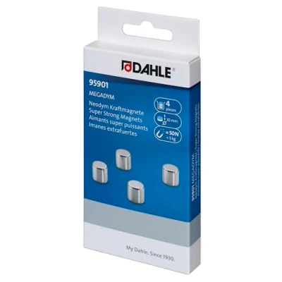 Abbildung von Dahle 95901 14027 Megadym Magnet Zylinder 4 Stück Haftkraft 50 Newton