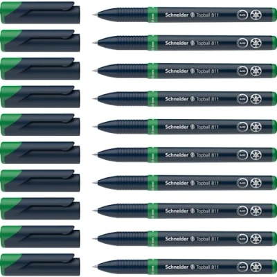 Abbildung von Schneider Topball 811 Tintenroller (Wechselmine, 0,5 mm) 10er Packung grün