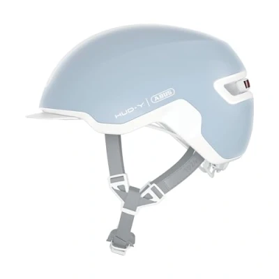 Abbildung von ABUS Urban Helm HUD Y mit magnetischem, aufladbarem LED Rücklicht &amp; Klickverschluss Cooler Fahrradhelm für den Alltag Damen und Herren Pure Aqua, Größe M