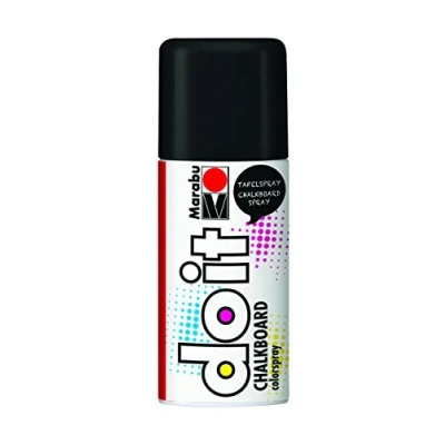 Abbildung von Marabu 21079006875 Do it Chalkboard schwarz, seidenmattes Tafelspray auf Nitrobasis, wetterfest, schnelltrocknend, nach Trocknen m. Kreide beschreibbar und mit Wasser abwischbar, 150 ml Sprühdose