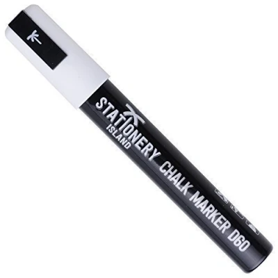 Abbildung von STATIONERY ISLAND Kreidestifte für Tafel Abwaschbar, Weiß Kreidestift Fenster, 6mm 1 Stück Kreidemarker, Fensterstifte