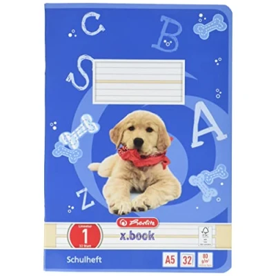 Abbildung von Herlitz 11387081 Heft A5, Lineatur 01, 32 Blatt, FSC Mix, 5 Stück