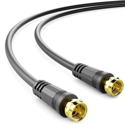 Abbildung von deleyCON 10m SAT TV Antennenkabel Koaxial Kabel HDTV 4 Fach Schirmung DVB S S2 Radio DAB Vergoldete Metallstecker Schwarz