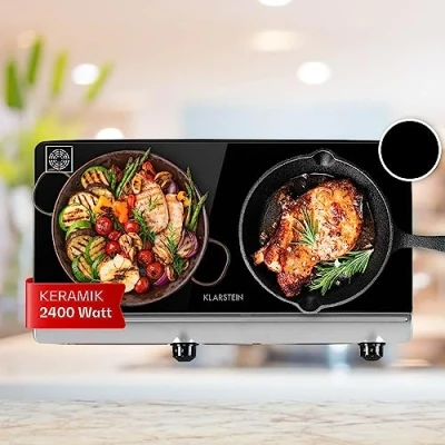Abbildung von Klarstein Induktions Kochfeld CP10 CookBuddy SL SL, 2 Zonen Glaskeramik Elektrokochfeld