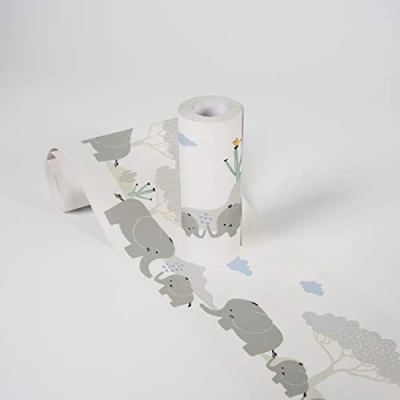Abbildung von A.S. Création Bordüre &quot;Elephant Family&quot;, Motiv abstrakt naturalistisch, Tapete Kinder Borte Wohnzimmer Schlafzimmer Küche Design Kinderzimmer