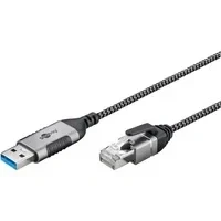 Abbildung von goobay USB A 3.0 auf RJ45 Ethernet CAT 6 Kabel Slim/Adapterkabel/stabile kabelgebundene Internetverbindung mit Router/Netzwerk Switch/USB Adapter / 1 Gbit/s 5 Meter 74397