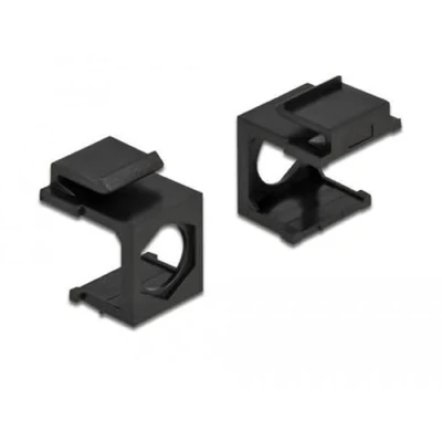 Abbildung von Delock Keystone Abdeckung schwarz mit 12,5 mm Durchführung 4 Stück