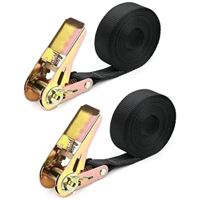 Abbildung von QWORK 2 Stück spanngurte mit ratsche,zurrgurte ratsche, 6 m x 25 mm, für Motorrad, Auto, Anhänger, Zuhause