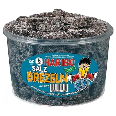 Abbildung von Haribo Salzbrezel 3 x 150 Stück in Runddose, je 1050g