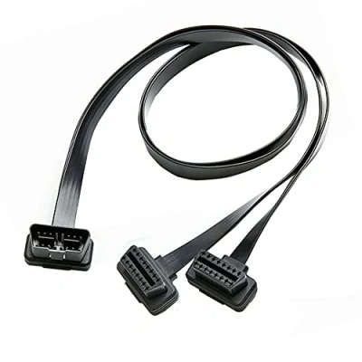 Abbildung von Q30C OBD II Splitter Verlängerungskabel 16 Pin 1 Stecker auf 2 Buchsen, 30 cm Auto Diagnose Extender Adapter