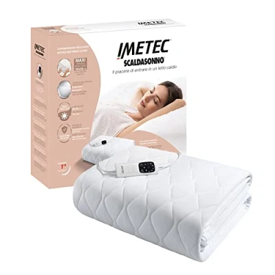 Abbildung von Imetec Scaldasonno Adapto, Maxi Spann Wärmeunterbett für Einzelbett, 195x90 cm, geringer Stromverbrauch, schnelle Erwärmung, indiv. Temperatur, hypoallergenes gestepptes Gewebe, Steuerung mit 6 Temp