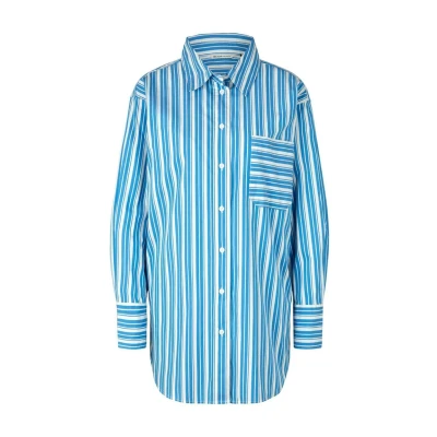 Abbildung von TOM Tailor Denim Oversized Shirt Hemdbluse, Damen, Größe: Small, Vertical blue white stripe
