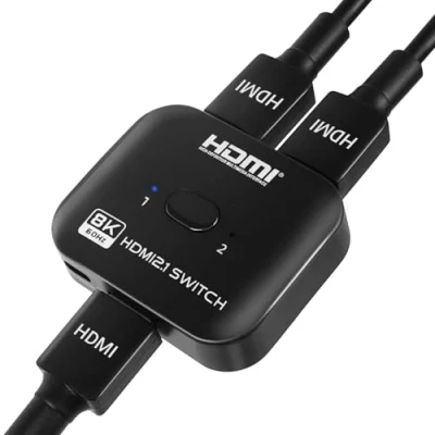 Abbildung von HDMI Switch 4K 120Hz, 2 in 1 Out, Bidirektional 8K 60HZ Splitter, unterstützt HDR 3D 1080P
