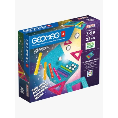 Abbildung von GEOMAG™ Magnetspielbausteine Glitter Panels, Recycled, (22 St), aus recyceltem Material, Made in Europe