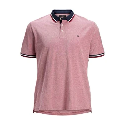 Abbildung von JACK &amp; JONES Herren Poloshirt JJEPAULOS Relaxed Fit Plussize XXL 8XL Baumwolle, Größe:XXL, Farbe:Rio Red PS 12143859