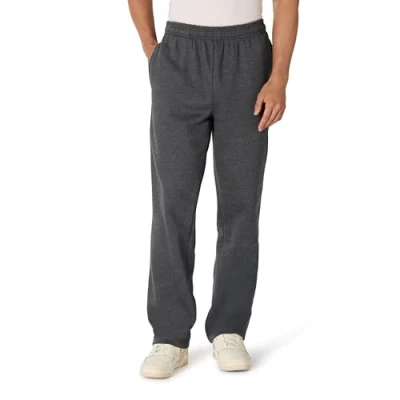 Abbildung von Amazon Essentials Herren Fleece Jogginghose mit offenem Saum (erhältlich in den Größen L und L), Dunkelgrau Meliert, XL