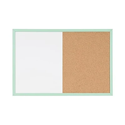 Abbildung von Bi Office Kombi Tafel, magnetisch, trocken abwischbar, Rahmen in Pastellgrün, MDF, 80 x 60 cm