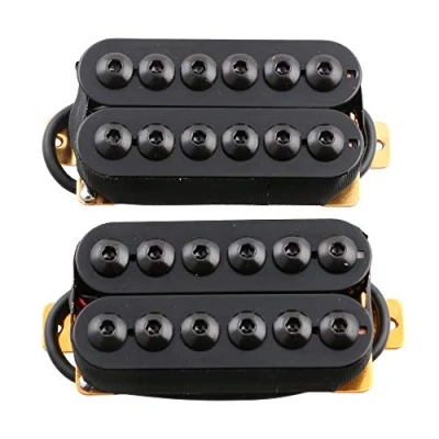 Abbildung von LYWS Tonabnehmer für E Gitarre, Humbucker, Hals und Steg, Keramik, Schwarz