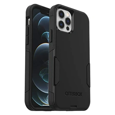 Abbildung von OtterBox Commuter Hülle für iPhone 12 / Pro, sturzsicher, schützende Hülle, 3x getestet nach Militärstandard, antimikrobieller Schutz, Schwarz, Keine Einzelhandelsverpackung