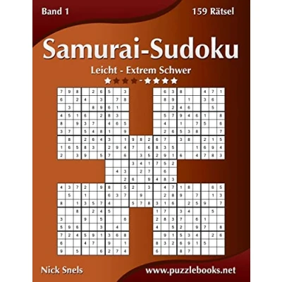 Abbildung von Samurai Sudoku Leicht bis Extrem Schwer Band 1 159 Rätsel