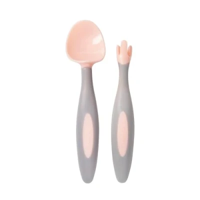 Abbildung von b.box Baby Besteck Set Leicht zu Greifende Griffe, Reiseetui, Einzigartiges Gabeldesign Entworfen von Ergotherapeuten Spülmaschinenfest Ab 9 M
