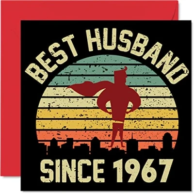 Abbildung von 57. Karte Hochzeitstag Jahrestag für Ehemann Bester Alles Gute zum Hochzeits Jubiläum Karten den Partner, 145mm Grußkarten Siebenundfünfzigster Jahrestage