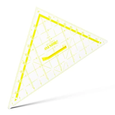 Abbildung von Aristo Wandtafel TZ Dreieck AR1650W (Großformat für Schulen und Lehrer, 80 cm Hypotenuse, mit Griff, Kunststoff) transparent