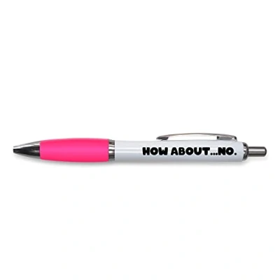 Abbildung von Tongue in Peach lustiges Push Pen Geschenk Kugelschreiber How About No Bürogeschenk Witz Schreibwaren, rosa PP156