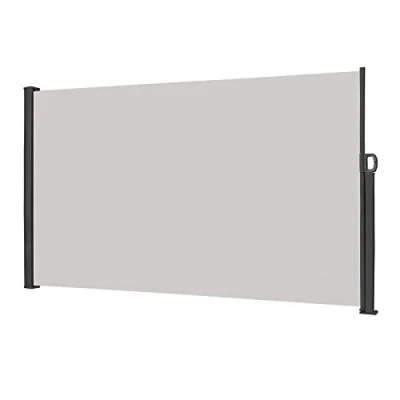Abbildung von LZQ Seitenmarkise Sichtschutz Sonnenschutz Windschutz, Markisenstoff aus Polyester für Terrasse Camping seitlicher Windschutz (180x300cm, Grau)