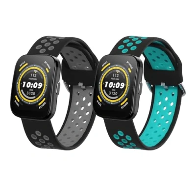 Abbildung von kwmobile 2x Sportarmband kompatibel mit Huami Amazfit Bip 5 Unity/Amazfit / GTR 4 Armband Fitnesstracker Band Set aus TPU Silikon