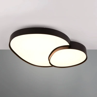 Abbildung von Trio Leuchten Deckenleuchte Rise 647519232, Metall Schwarz matt, Schirm Kunststoff Weiß, inkl. 45 Watt LED, Fernbedienung, Dimmbar, Lichtfarbe einstellbar
