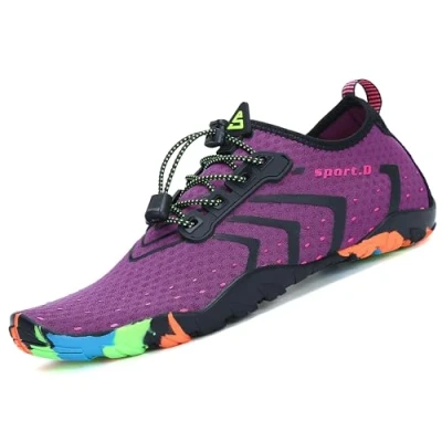 Abbildung von SAGUARO Badeschuhe Strandschuhe Aquaschuhe Wasserschuhe Surfschuhe Schwimmschuhe für Damen Herren Kinder,Neu lila,42 EU