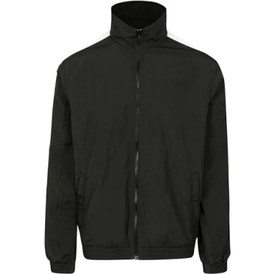 Abbildung von Urban Classics Crinkle Trainingsjacke, Herren, Größe: Small, Black/white