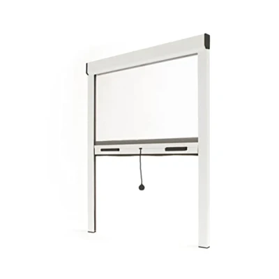 Abbildung von Fliegengitter Insektenschutzrollo Aluminium für Fenster Weiss, B150 x H160cm Fiberglas Fliegengitternetz Fliegengitterrollo Insektenschutz