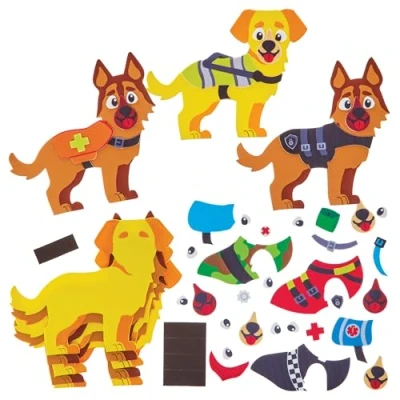 Abbildung von Baker Ross FN069 Diensthund Magnet Sets 8er Pack, Bastelsets für Kinder, Lernmaterialien