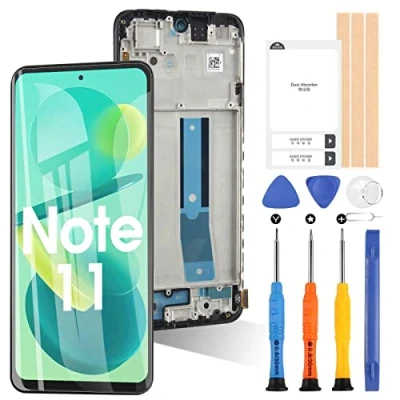Abbildung von ARSSLY Ersatzbildschirm für Xiaomi Redmi Note 11 2201117TG/2201117TI/2201117TY/2201117TL 6,43 Zoll LCD Display Touch Digitizer Glass Assembly (Schwarz mit Rahmen)