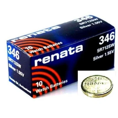 Abbildung von Lithium Knopfzellen Batterie Renata 346 SR712SW, 1 Stück, hergestellt in der Schweiz