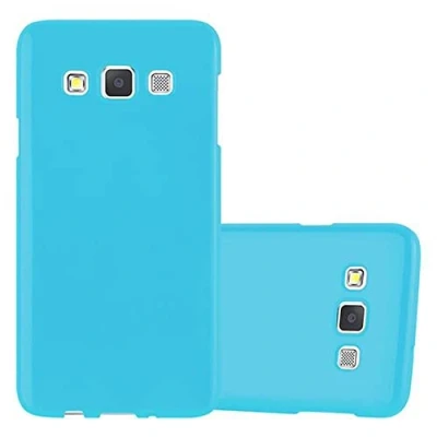 Abbildung von Cadorabo Hülle kompatibel mit Samsung Galaxy A3 2015 Schutzhülle TPU Silikon Case Jelly Design Slim Kratzfest Weiche Gummi Rundumschutz für in Blau