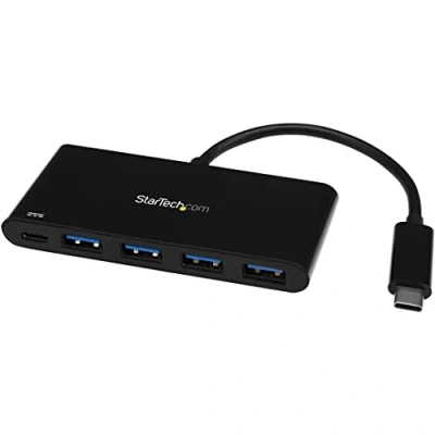 Abbildung von StarTech.com 4 Port USB 3.0 Hub mit Stromversorgung C to 4x A Kompakter Typ PD 2.0 Powered