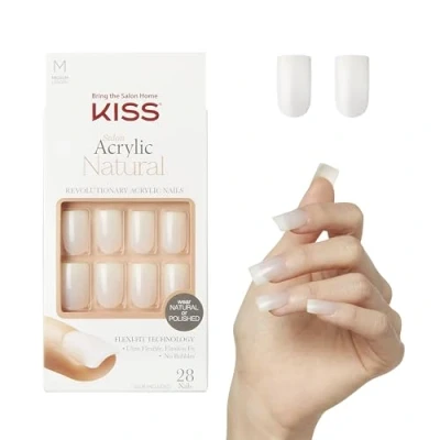 Abbildung von KISS Salon Acrylic Natural Collection, Euphoria, Quadratische Kunstnägel mittlerer Länge, inkl. 28 Kunstnägel, Nagelkleber, Nagelfeile und Manikürstäbchen