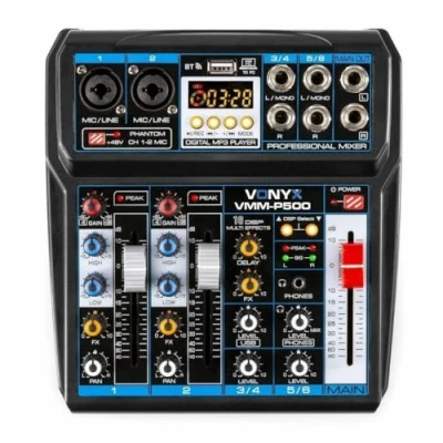Abbildung von Vonyx VMM P500 Mischpult 4 Kanal mit Bluetooth, digitaler