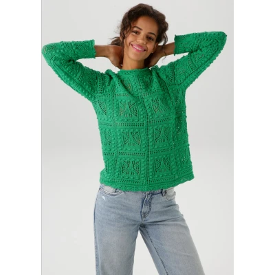 Abbildung von Aniston CASUAL Strickpullover im attraktiven Ajour Muster Mix NEUE KOLLEKTION