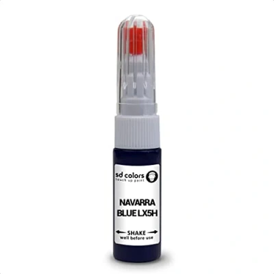 Abbildung von SD COLORS Navarra Blue LX5H Reparaturset, kompatibel mit VW/Audi, 20 ML, für Kratzer, Chips, Pinsel, Farbcode LX5H,