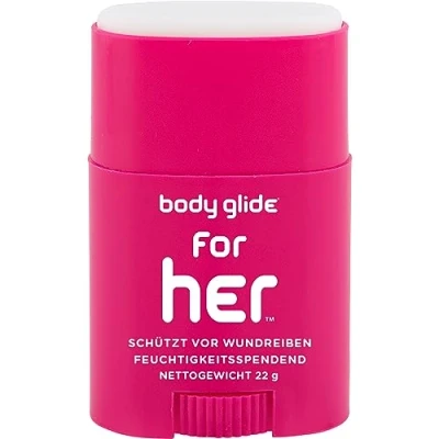 Abbildung von Body Glide „for her“ Anti Wundreib Stick Wirksamer Schutz vor Wundreibung &amp; Blasen. Langanhaltend, wasserfest sauber in der Anwendung. Auch für empfindliche Hautstellen (22g)