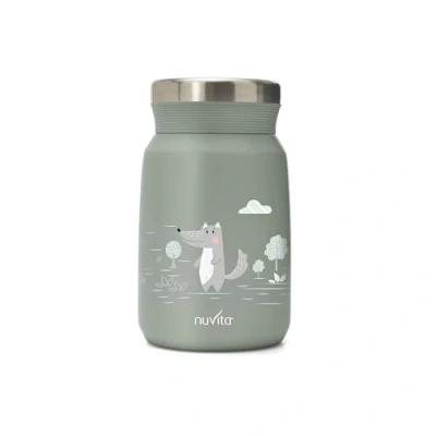 Abbildung von Nuvita 4472 Thermoskanne für warme und kalte Speisen Thermobehälter Lebensmittel Babynahrungsbehälter Kinder, Kinder Sage Green