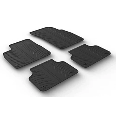 Abbildung von Gledring 0251 Fußmattensatz Gummi vorne und hinten 4 schwarz 750mm 550mm